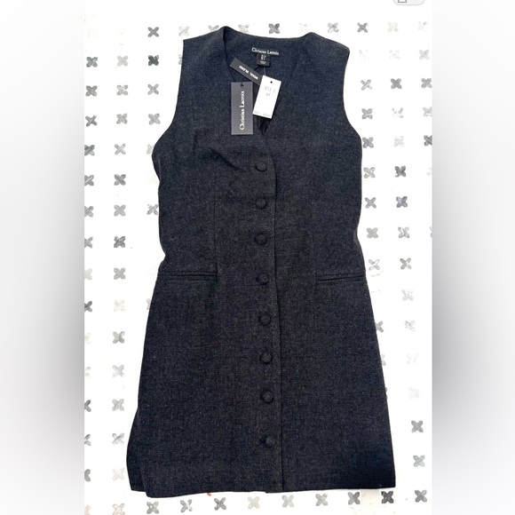 Christian Lacroix Dresses & Skirts - Christian Lacroix Wool Tweed Vest Dress charcoal Plaid SP NWT Sold Out